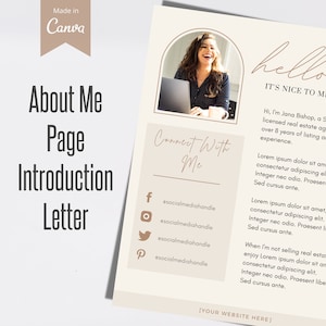 About Me Realtor, About Me Page, Real Estate Bio, Real Estate About Me, Real Estate Agent Bio, Real Estate Agent Announcement, Realtor Canva