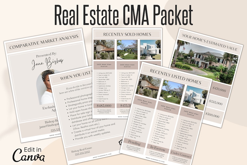 Real Estate CMA Packet, Realtor CMA Template, Real Estate Comparable Real Estate CMA Packet, Realtor CMA Template, Real Estate Comparable