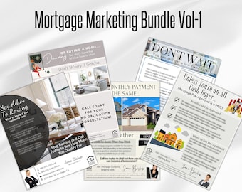 Mortgage Lender Marketing Template Bundle, Home Lending Templates, Mortgage Loan Officer Marketing, Mortgage Marketing Flyer, Mortgage Canva