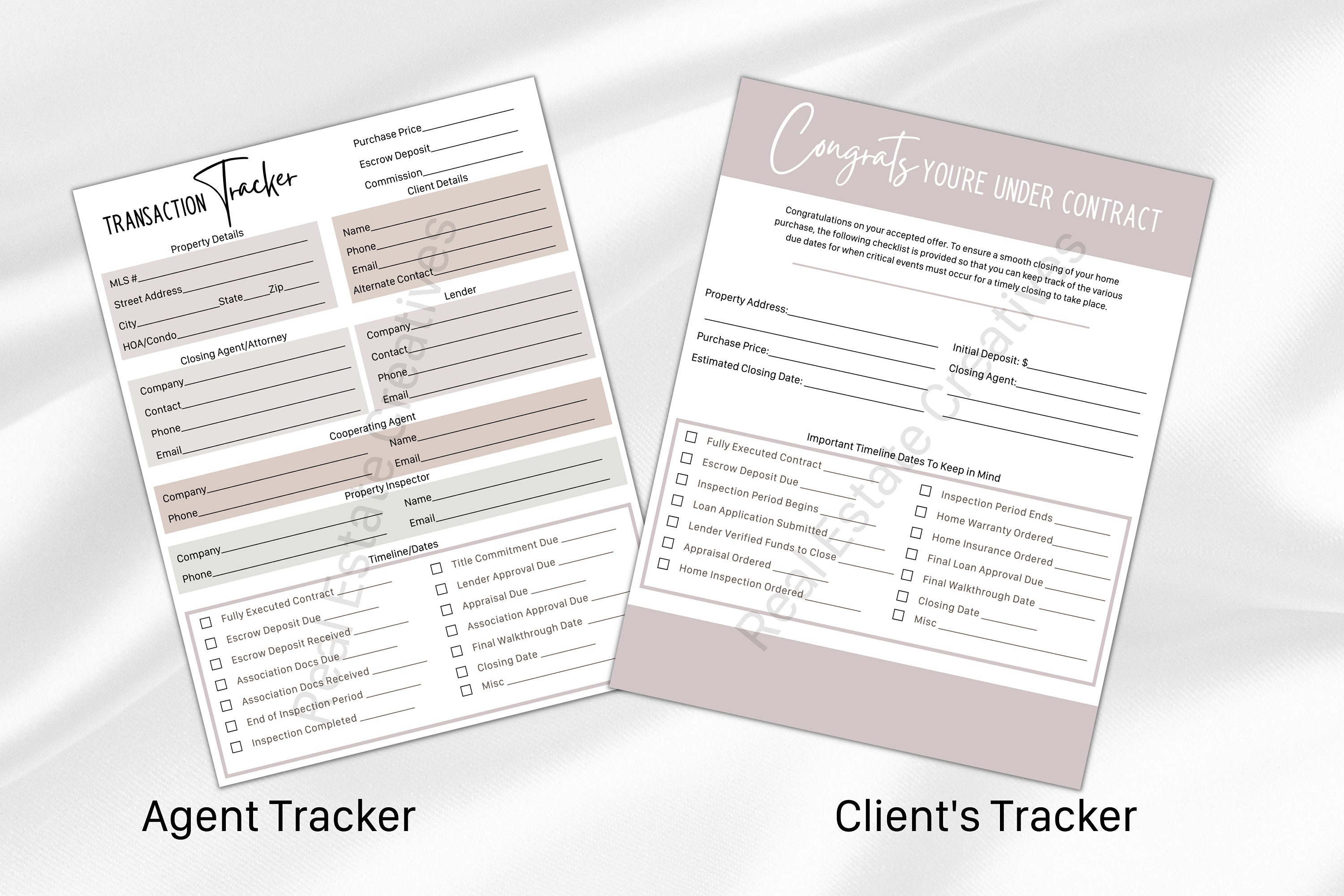 Real Estate Transaction Timeline and Closed Sales Tracking Sheets ...