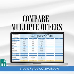 Arkusz kalkulacyjny z wieloma ofertami, Arkusz kalkulacyjny dla nieruchomości, Oferta dla pośredników w obrocie nieruchomościami, Arkusz kalkulacyjny do porównywania ofert, Arkusz netto dla sprzedawców, Arkusze Google