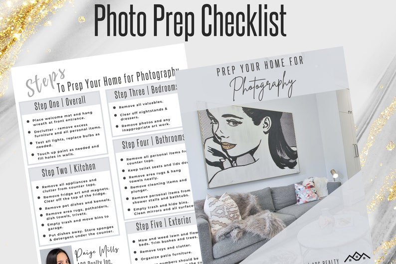 Real Estate Photo Shoot Prep Checklist Real Estate Marketing Etsy