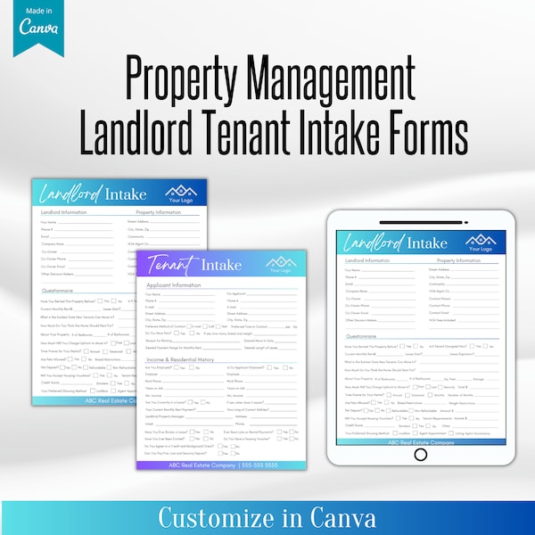 Landlord Property Rental Forms Etsy