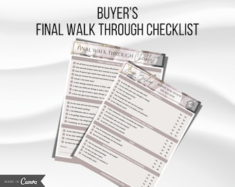 Final Walk Through Checklist, Real Estate Flyer, Real Estate Marketing, Real Estate Agent, Realtor Tools, Buyer Checklist, Final Walkthrough