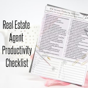 Real Estate Agent Checklist, Income Producing Activities Tracker, Realtor Tracker, Real Estate Tracking Checklist, Activity Planner Tracker