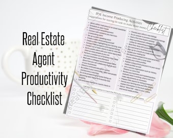 Real Estate Agent Checklist, Income Producing Activities Tracker, Realtor Tracker, Real Estate Tracking Checklist, Activity Planner Tracker