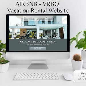 Airbnb Website Template, Vrbo Vacation Home Rental Marketing, Canva Website Template, Free Hosting with Canva, Vacation Property Website