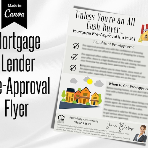 Mortgage Broker Preapproval Flyer Mortgage Lender Template Etsy