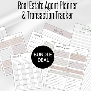 Real Estate Transaction Tracker & Real Estate Agent Planner, Closed Sales Tracking, Realtor Planner, Daily Planner, Transaction Sheet