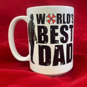 Resident Ethan Winters World&#39;s Best Dad Coffee Mug, Res Evil Ethan Dad Mug, Father&#39;s Day Gamer Dad Coffee Mug, Coffee Cup RE 8 Village