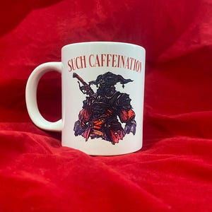 FFXIV BIG 20oz Coffee Mug Gaius &quot;Such Caffeination&quot;, Final Fantasy 14 Gaius Coffee Cup, Such Devastation Gaius Mug Xiv Memes, Ff14 Gift
