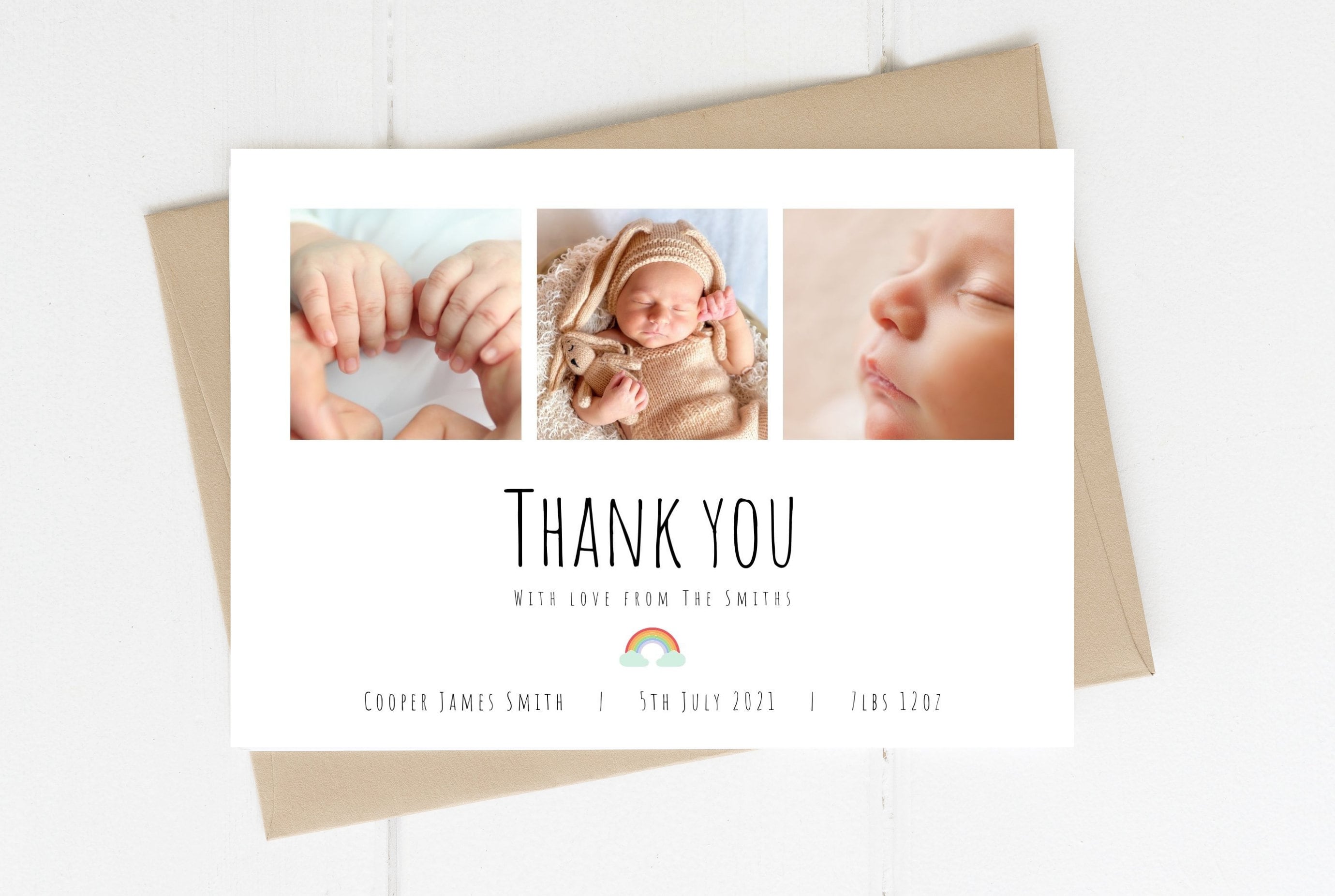 Baby Thank You Cards / New Baby Thank You / Personalised Baby Etsy UK