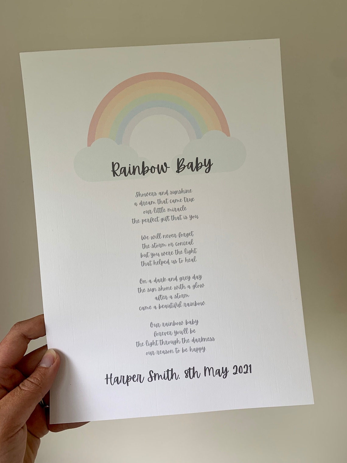 Rainbow Baby Print / Rainbow Baby Poem / Rainbow Baby Gift / Etsy UK