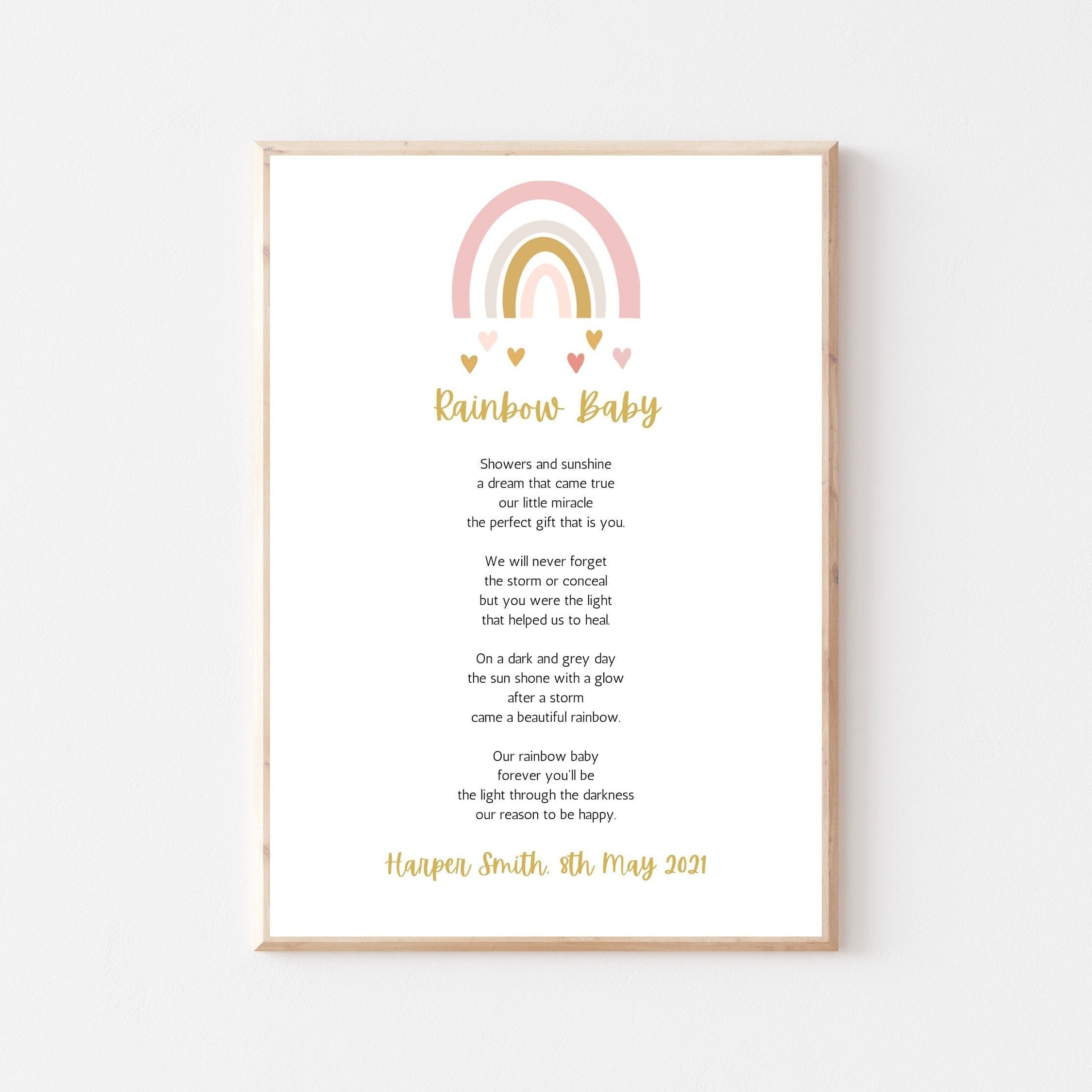 Rainbow Baby Gift / Rainbow Baby Poem Print / Rainbow Baby Etsy