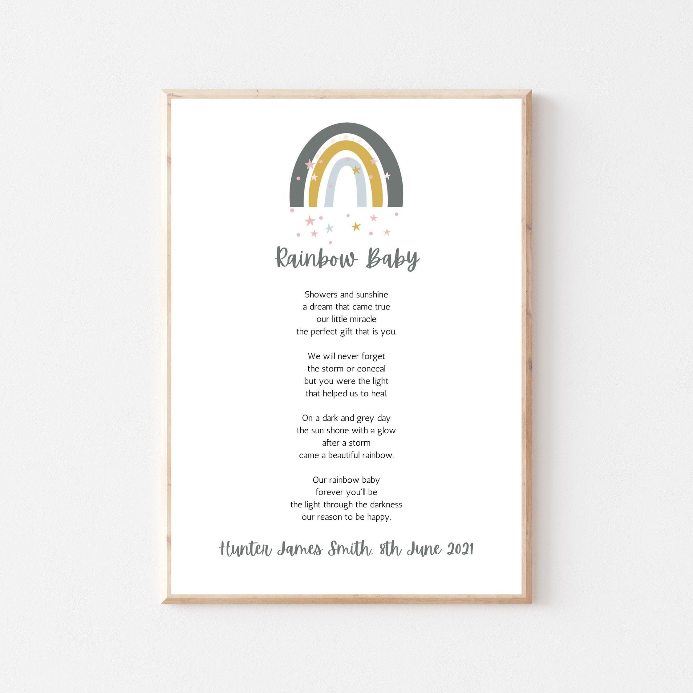 Rainbow Baby Print / Rainbow Baby Poem / Rainbow Baby Gift / Etsy UK