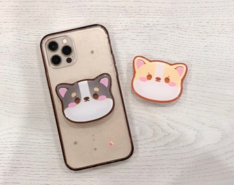 Precious Corgo Head Phone Grip | 3M Adhesive | Cute Corgi Face for Phone Cases