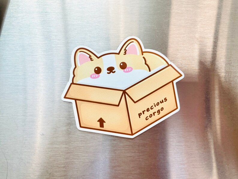 Precious Corgo 2.0 Die Cut Magnet Box Package Chonky Dog Parent Kawaii Cute Decal Laptop Car Refrigerator image 1