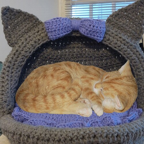 Cat Bed Crochet Pattern tabby Chic Cat Bed Crochet Pattern by Etsy