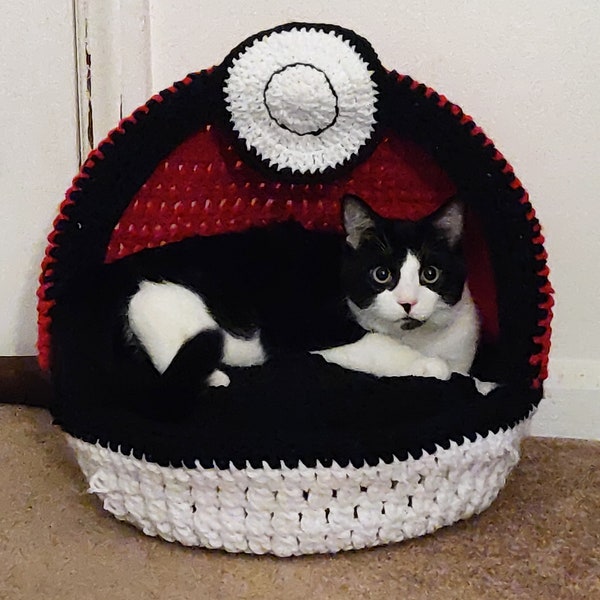 Crochet Pokemon Pokeball Cat / Dog Bed Pattern