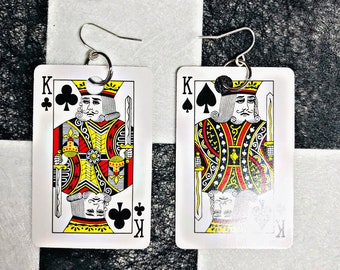 Boucles d'oreilles de carte de jeu