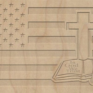 In God We Trust Bible & Cross Flag .svg .dxf
