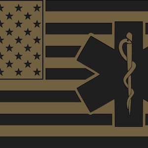 Laser EMT Paramedic Flag SVG & DXF