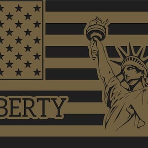 Laser Statue Of Liberty Flag SVG & DXF