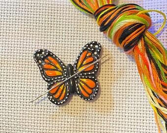 Butterfly needle minder, needle minder, butterfly gifts, cross stitch gift, cross stitch lover, needle minder gift, cross stitch, butterfly