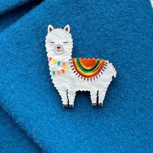 Acrylic llama brooch, acrylic brooch, llama brooch, llama gift, birthday gift, llama jewellery, acrylic brooch, acrylic jewellery