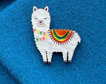 Acrylic llama brooch, acrylic brooch, llama brooch, llama gift, birthday gift, llama jewellery, acrylic brooch, acrylic jewellery