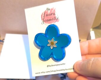 Acrylic forget me not brooch, acrylic brooch, forget me not brooch, forget me not gift, birthday gift, valentines gift
