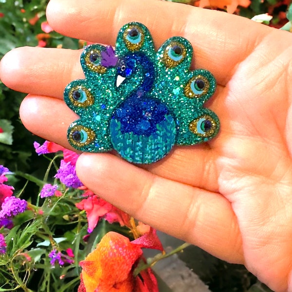 Peacock brooch, needle minder, peacock gift, peacock brooch, peacock, peacock jewellery, peacock gifts, peacock needle minder