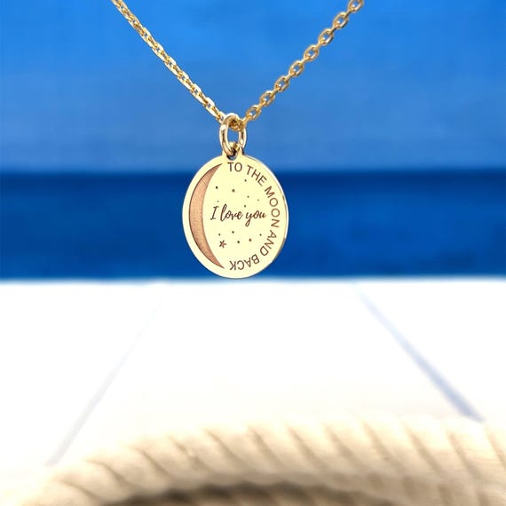 I love you to the moon and back 14k gold necklace outlet