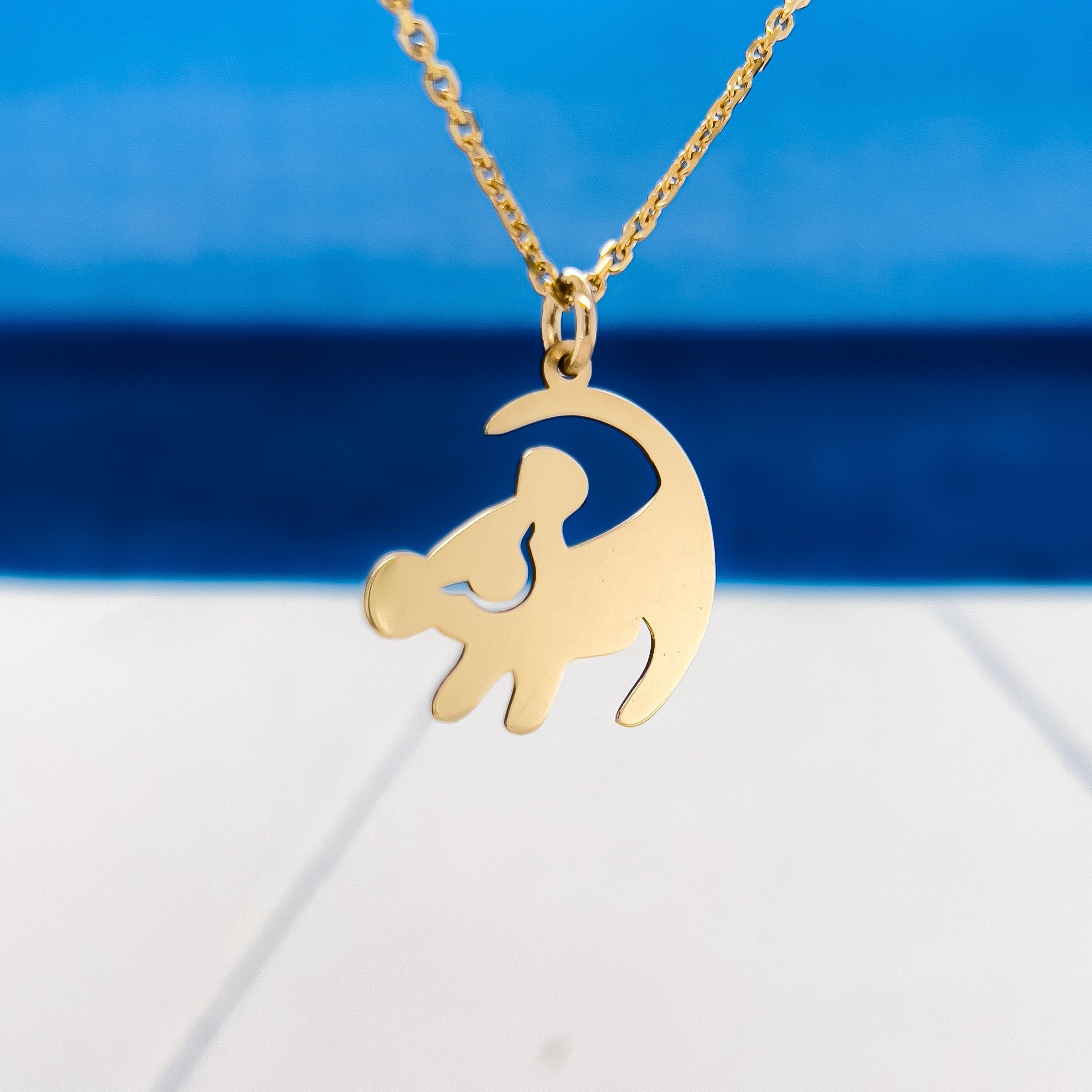 Gold Minimalist Simba Necklace Leo Necklace14k Gold Simba - Etsy
