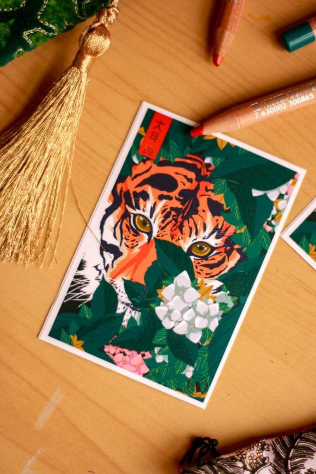 Tiger Sticker- Die Cut Vinyl Sticker- Waterproof Laptop Sticker- Trendy Aesthetic Water Bottle Sticker