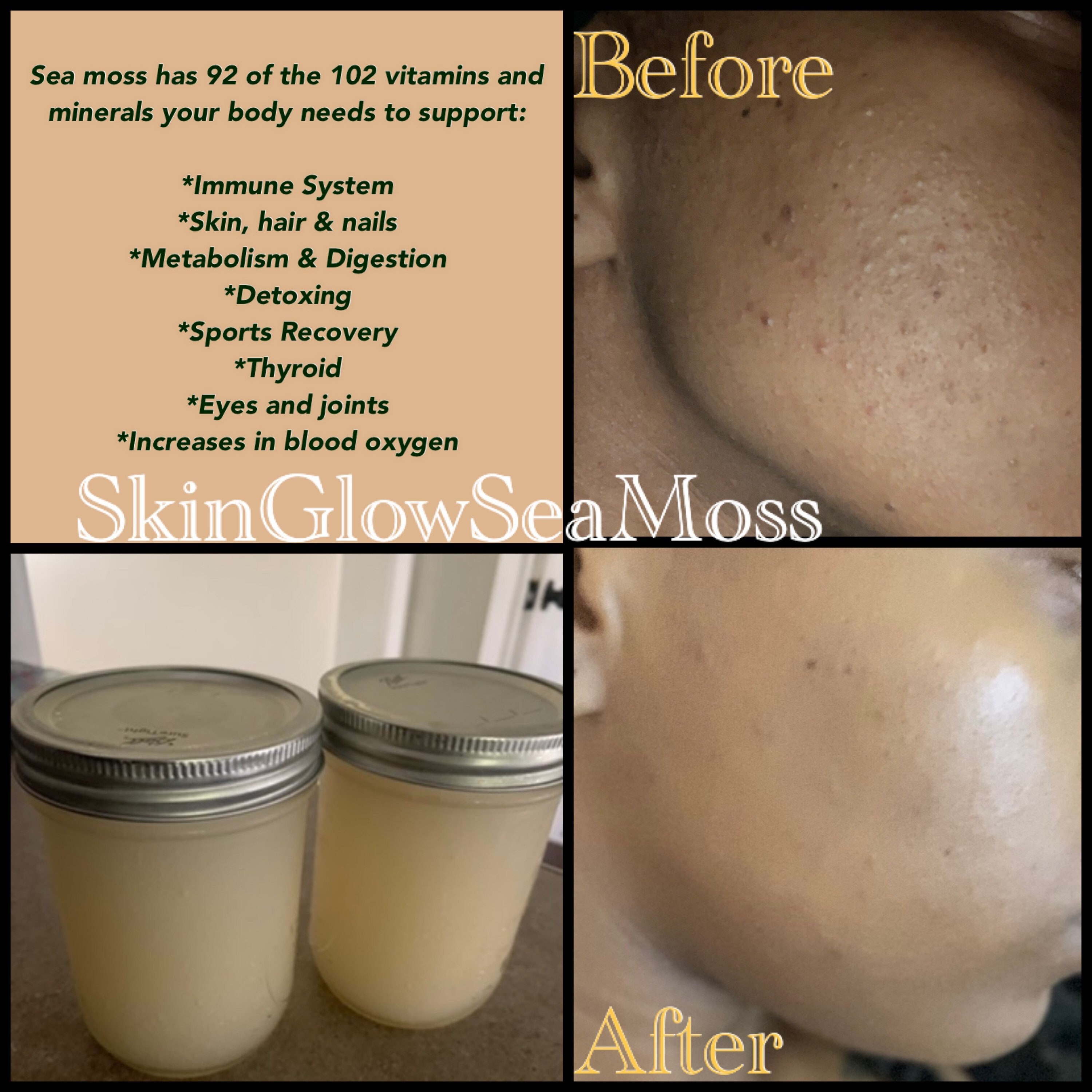 Skinglowseamoss 16oz Fresh Organic Sea Moss Gel 