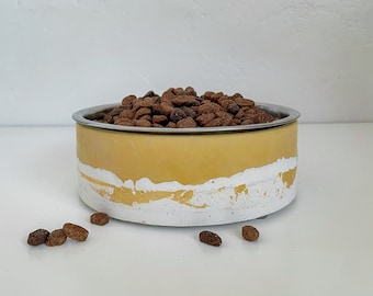 Santa Monica | Dog Bowl | Custom Dog Bowl | Personalized Dog Bowl | Dog Food Bowl | Pet Bowl | Pet Food Bowl | Yellow Dog Bowl | Boho Dog