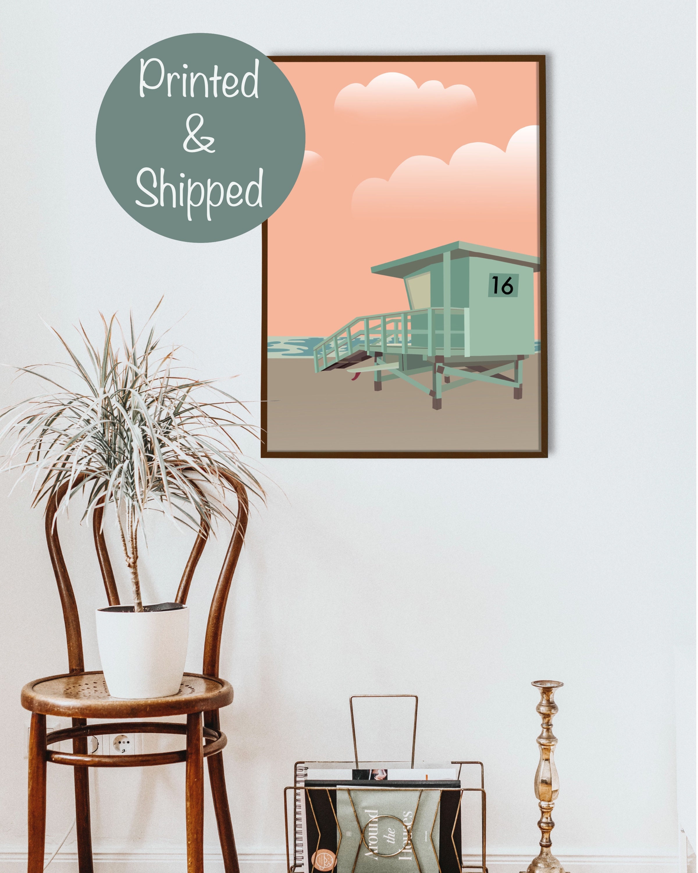 Retro Beach Art Beachy Wall Art Vintage Surf Art Retro Etsy