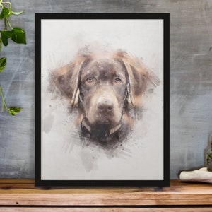 Retrato de acuarela de perro impreso a medida de foto / acuarela de perro / póster personalizado / dibujo de impresión de perro / regalo de perro personalizado / impresión de perro