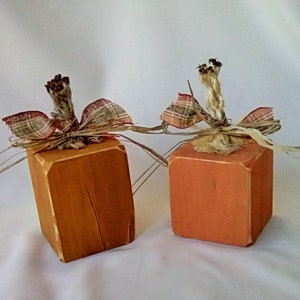 Distressed wood pumpkins, Fall decor, Centerpiece, Mantel, Halloween, Block pumpkins, Farmhouse, Cottagecore, Primitive