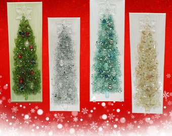 Crushed Glass Christmas Tree Art: Holiday Decor (4x12")
