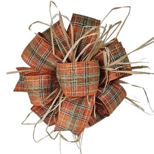 Plaid Fall Wreath Bow: Rustic Autumn Decor