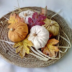 Faux Suede Stuffed Pumpkins: Fall Tiered Tray Decor (Set of 4)