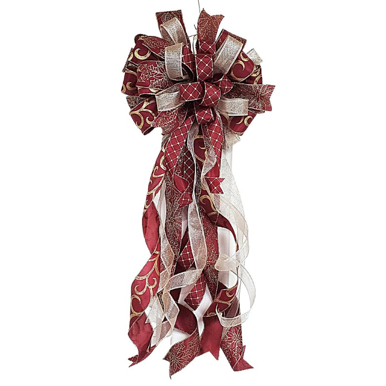 Christmas Tree Large Bow Christmas Tree Bow Mantel Bow Etsy