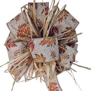 Fall Leaf Wreath Bow: Rustic Autumn Decor
