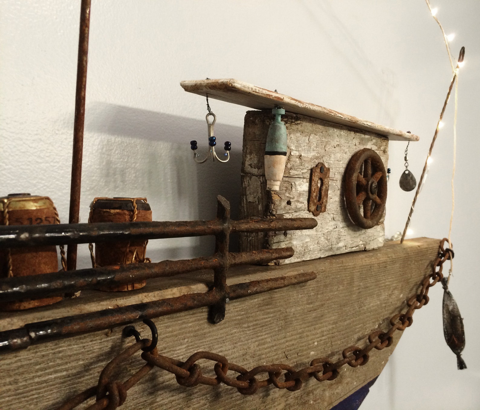 Found Object Wall Art Rustic Boat Etsy