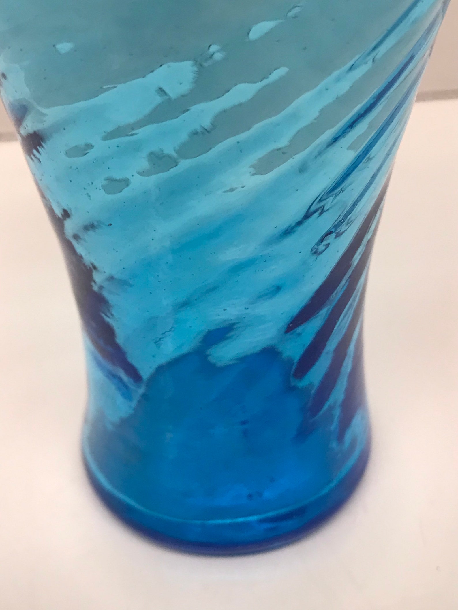 Vintage Light Blue glass bud vase Etsy