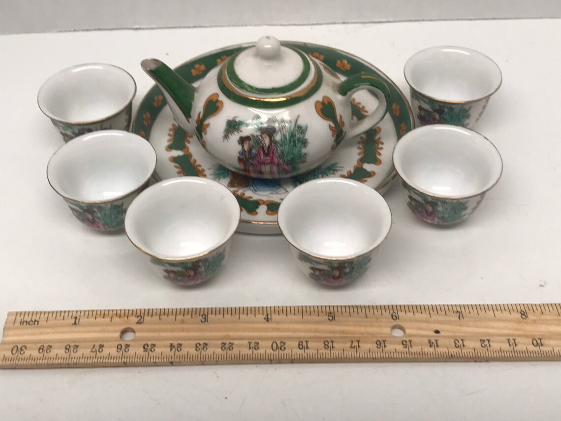 Vintage Miniature Chinese Childrens Tea Set Etsy