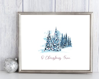 O Christmas Tree Printable Wall Art, Digital Download, Christmas Decor, minimalist decor, Instant download, 10x8, 14x11, 18x12, 20x16