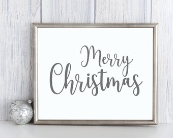 Merry Christmas Printable Wall Art, Digital Download, Christmas Decor, Instant download, pdf, jpg, 3 sizes